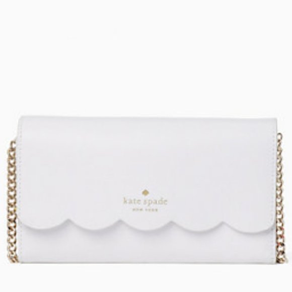 ♠️ Kate Spade White Dove Gemma Wallet On a Chain - Picture 1 of 4